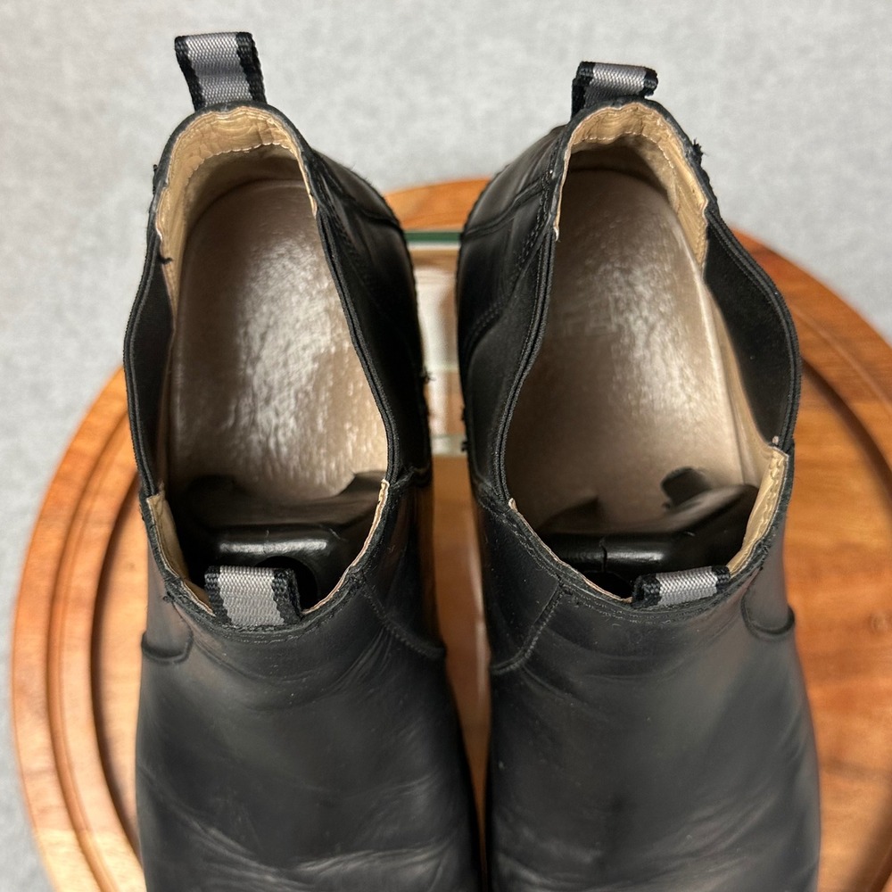 Dansko Black Leather Chelsea Ankle Boots Wood Grain Platform Wedge Womens 38 - Picture 8 of 15
